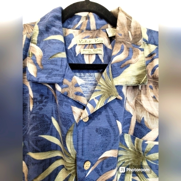 XL 100% Silk Tropical Hawaiian Short Sleeve Button Down Dress Shirt Vacation - Picture 3 of 8